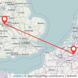 Wolverhampton Brussels train map