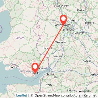 Wolverhampton Cardiff train map