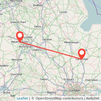 Wolverhampton Cambridge train map