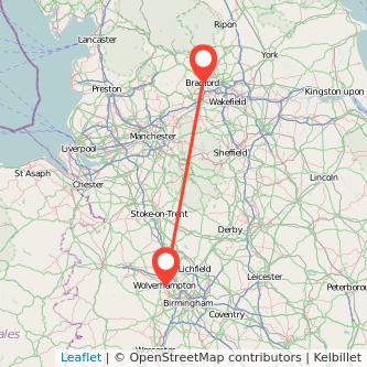 Wolverhampton Bradford train map