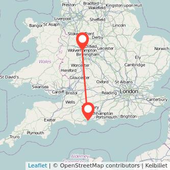 Wolverhampton Bournemouth train map