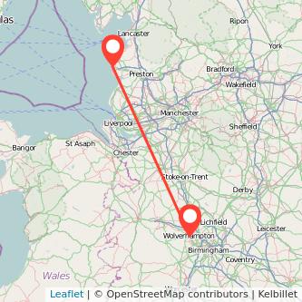 Wolverhampton Blackpool train map