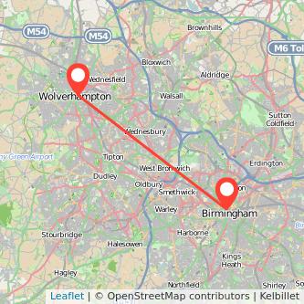 Wolverhampton Birmingham bus map