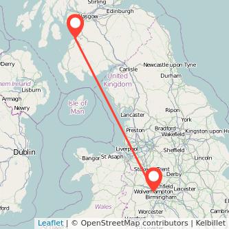 Wolverhampton Ayr train map