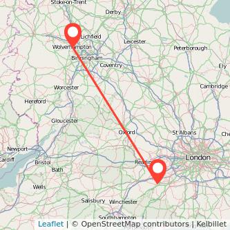 Wolverhampton Aldershot bus map