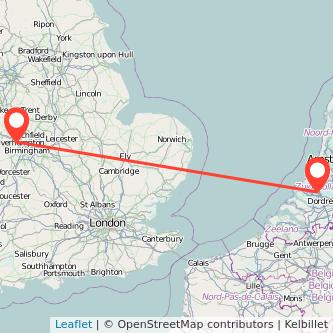 Wolverhampton Rotterdam train map