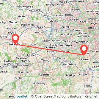 Wokingham Sutton train map