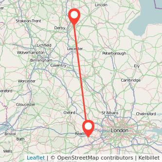 Wokingham Nottingham bus map