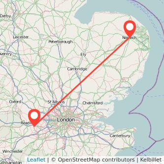 Wokingham Norwich train map