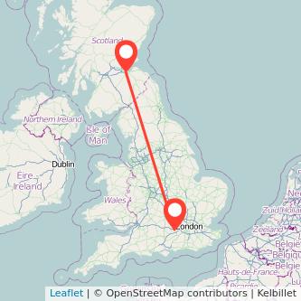 Wokingham Edinburgh train map