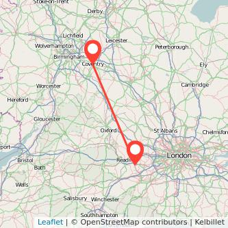 Wokingham Coventry train map