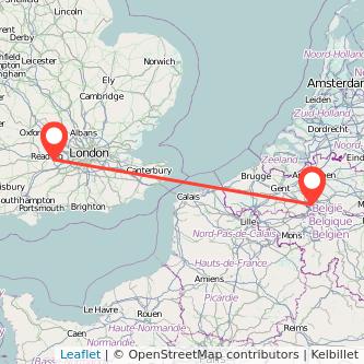 Wokingham Brussels train map