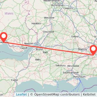 Woking Swansea bus map