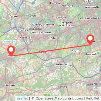 Woking Sutton bus map