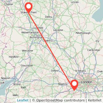 Woking Stoke-on-Trent bus map