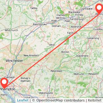 Woking Southampton train map