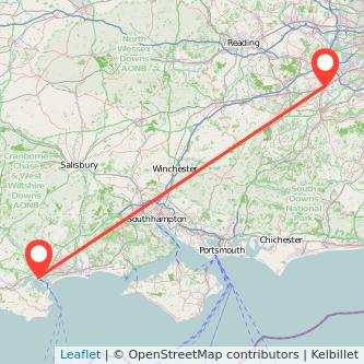 Woking Poole train map