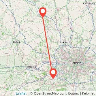 Woking Milton Keynes bus map