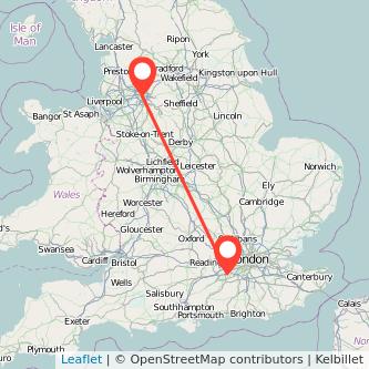 Woking Manchester train map