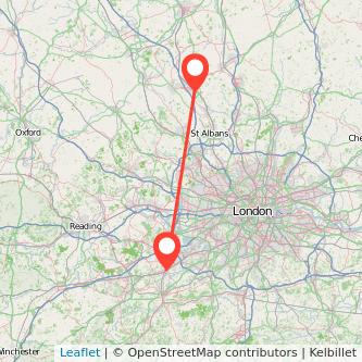 Woking Luton bus map