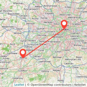 Woking London train map