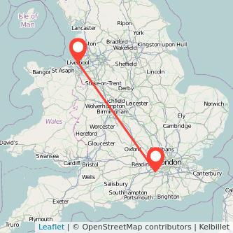 Woking Liverpool train map