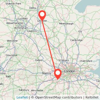 Woking Leicester bus map