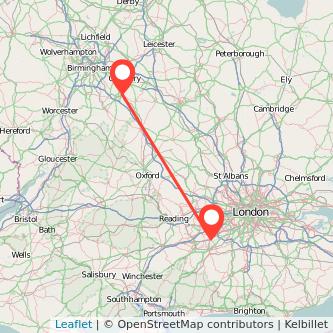 Woking Leamington train map