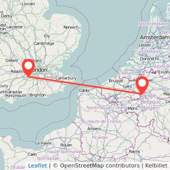 Woking Brussels train map