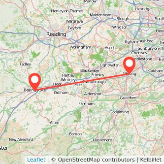 Woking Basingstoke train map