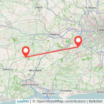 Woking Andover train map