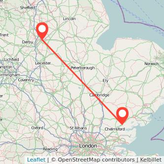 Witham Nottingham train map