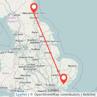 Witham Newcastle upon Tyne bus map