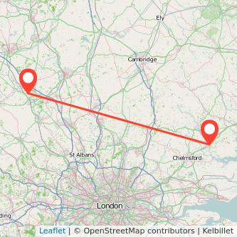 Witham Milton Keynes train map