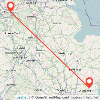 Witham Manchester train map