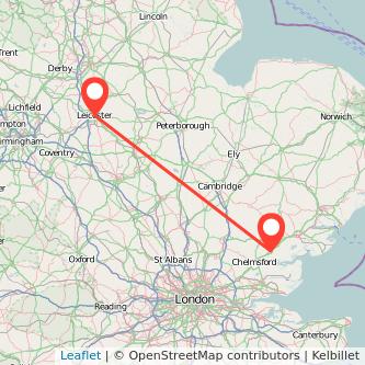 Witham Leicester train map