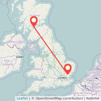 Witham Glasgow train map