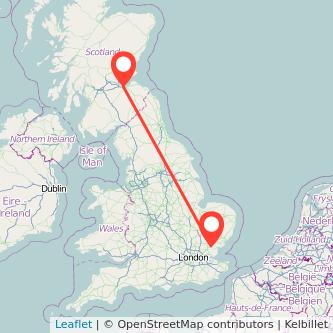 Witham Edinburgh train map