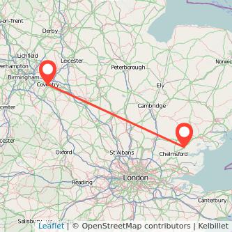 Witham Coventry train map