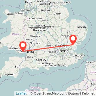 Witham Cardiff train map