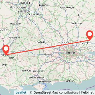 Witham Bristol train map