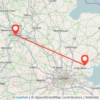 Witham Birmingham train map