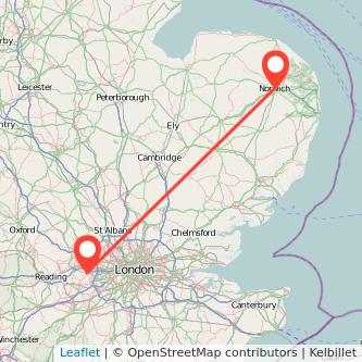 Windsor Norwich train map