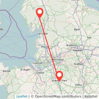 Windermere Stoke-on-Trent train map