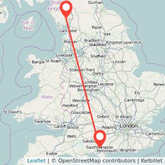 Windermere Southampton train map