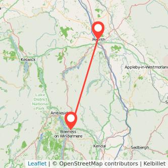 Windermere Penrith train map