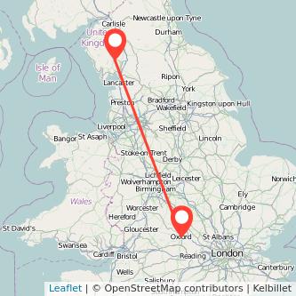 Windermere Oxford train map