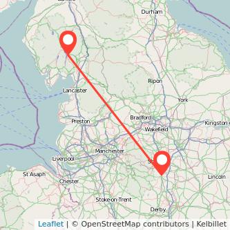Windermere Chesterfield train map