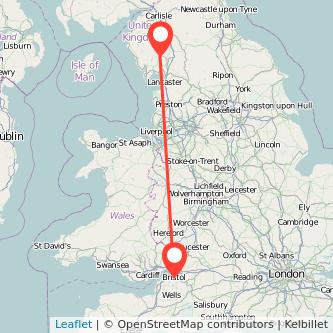 Windermere Bristol train map