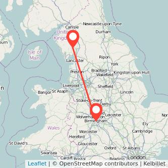 Windermere Birmingham train map